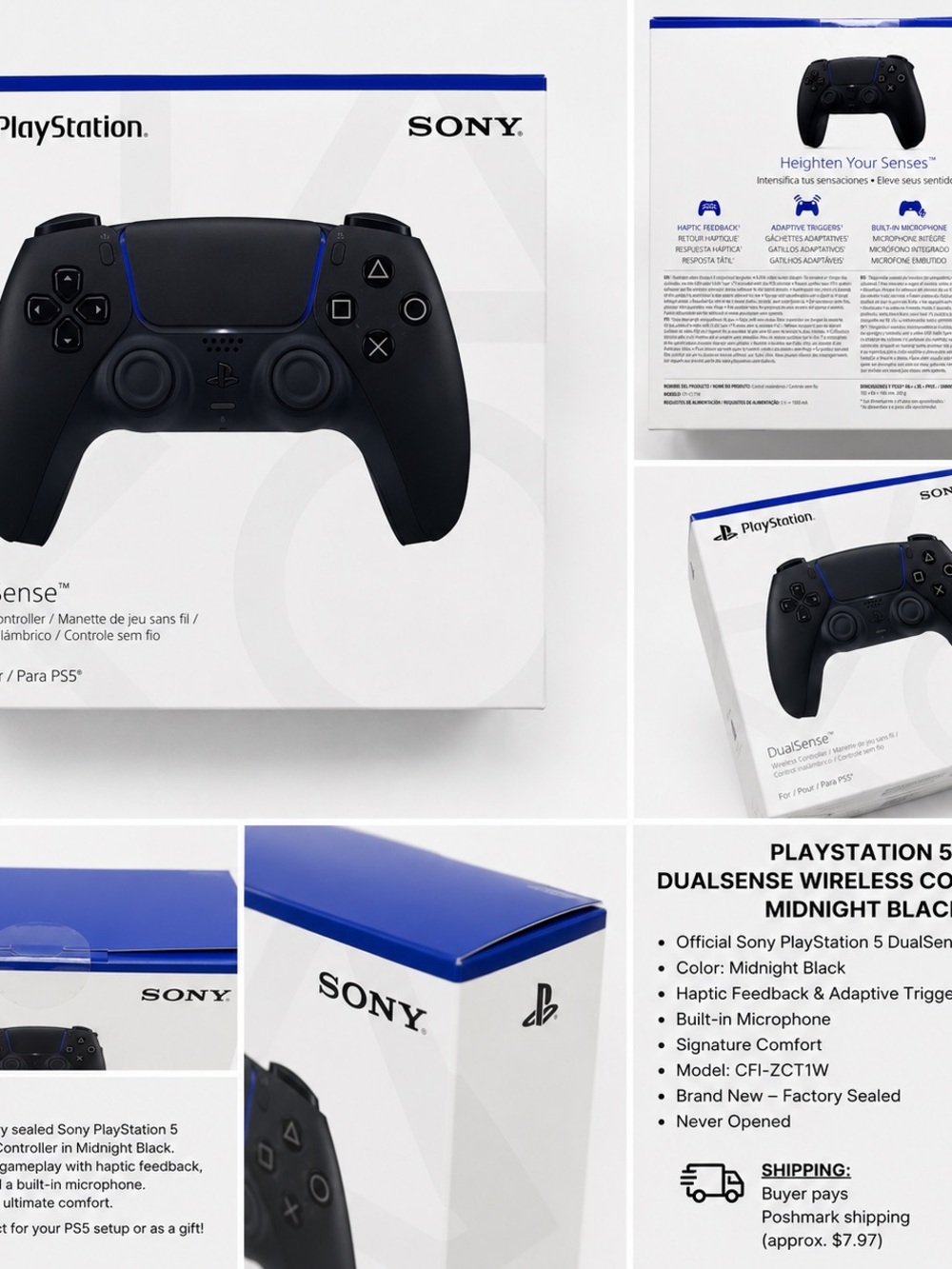 NEW PlayStation 5 DualSense Wireless Controller Midnight Black PS5